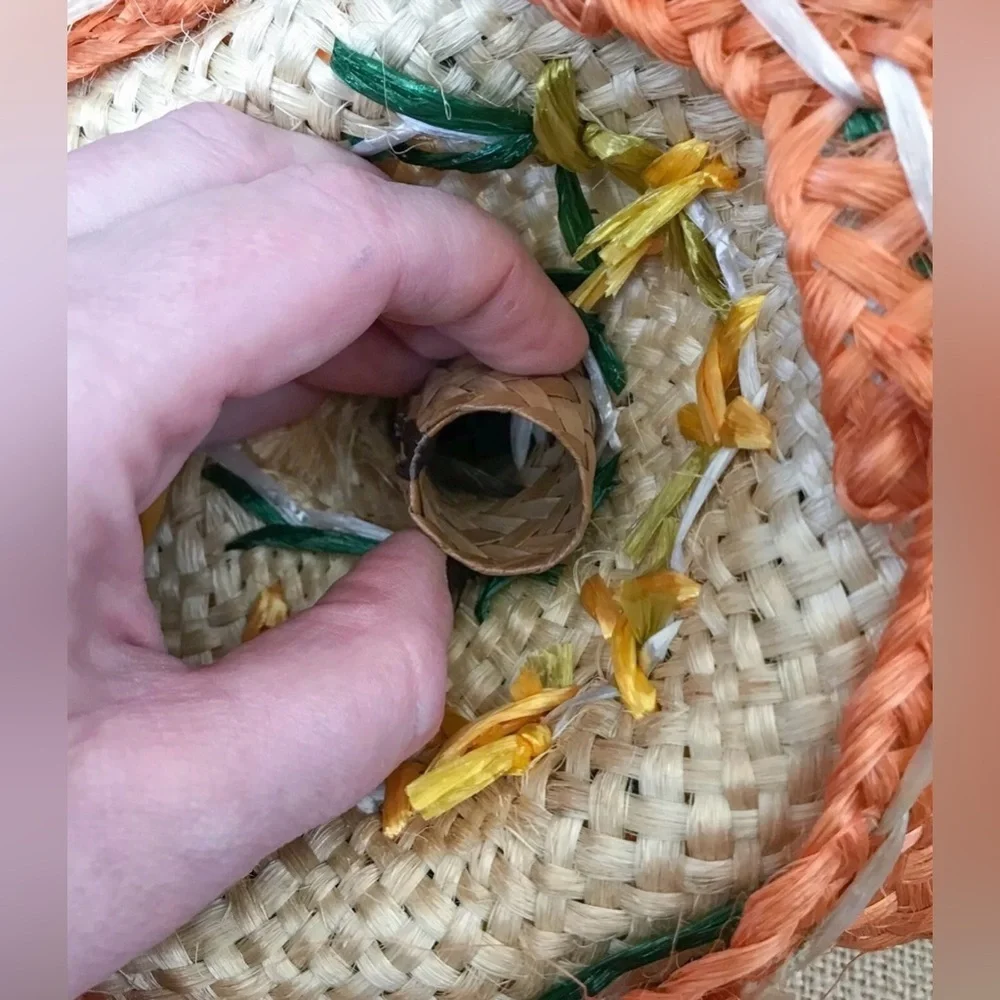 Handmade Woven Straw Doll Bahamas Cultural Boho Eclectic AS IS READ